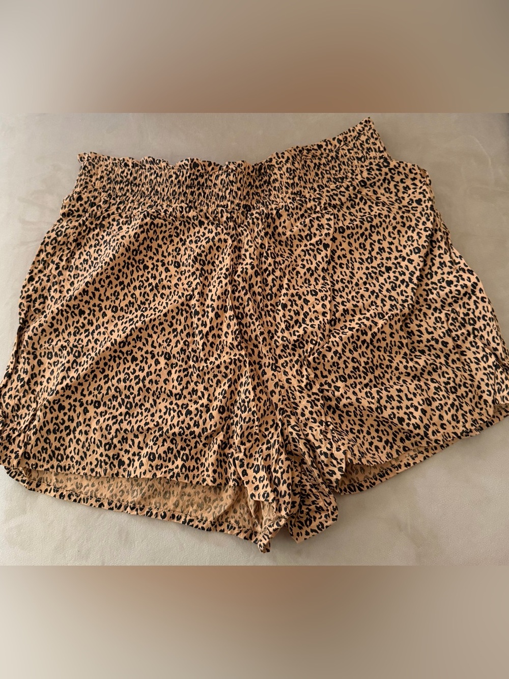 Abound Leopard-Print Ruffle Waist Shorts - Tan & Black